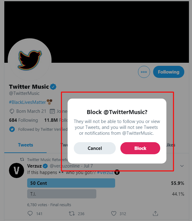 Block prompted