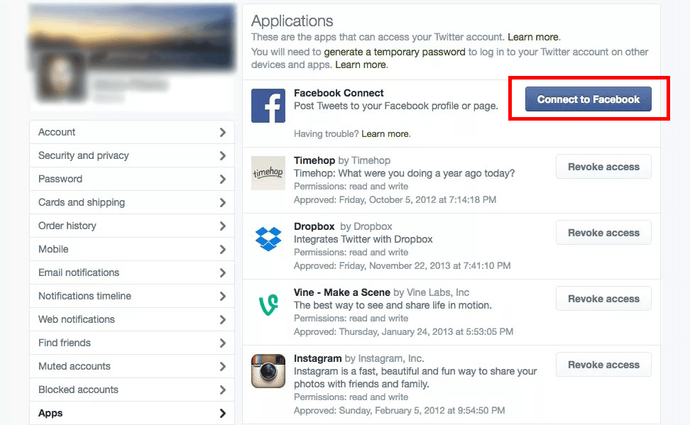 Connect to Facebook