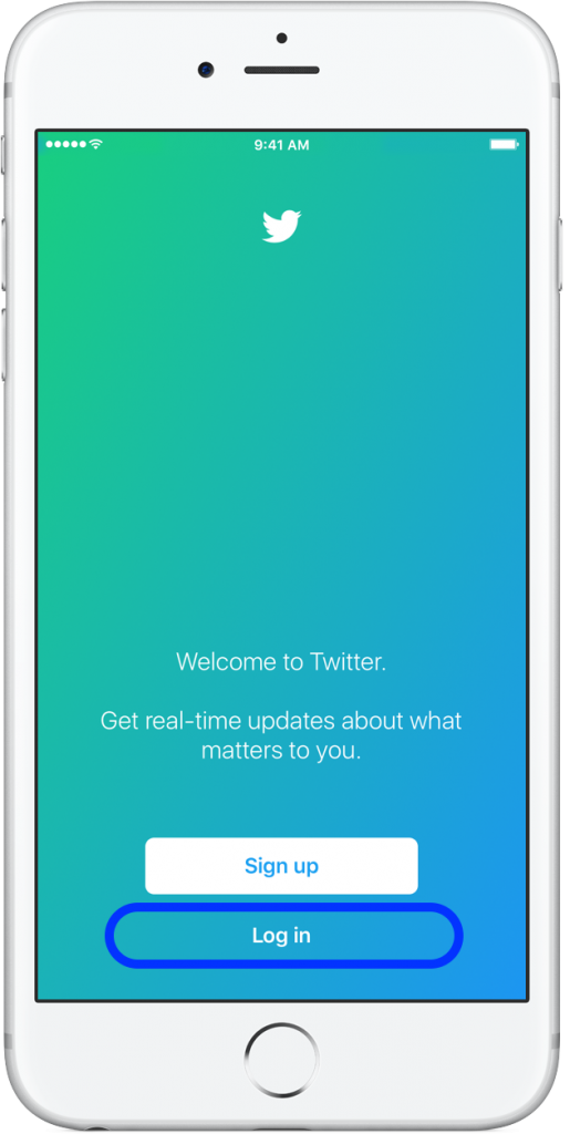 Log into the Twitter app 