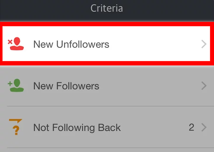 New Unfollowers