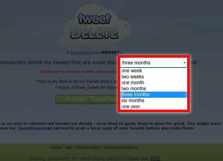 Select a timespan