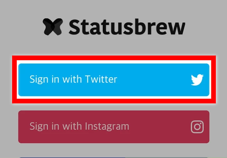 Sign up with Twitter