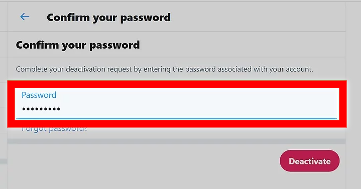 Twitter password