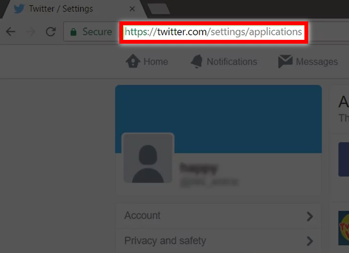 settings page