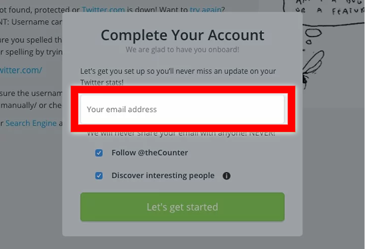 type your email address