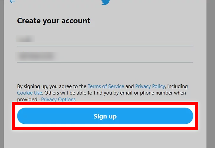 Click Sign up