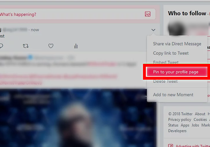 Pin a tweet