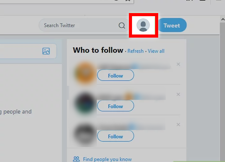 Select the profile icon