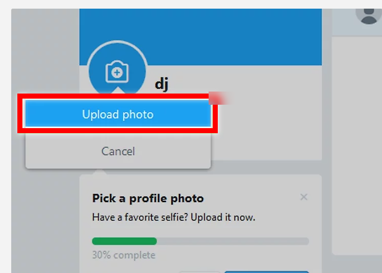 Upload a profile picture